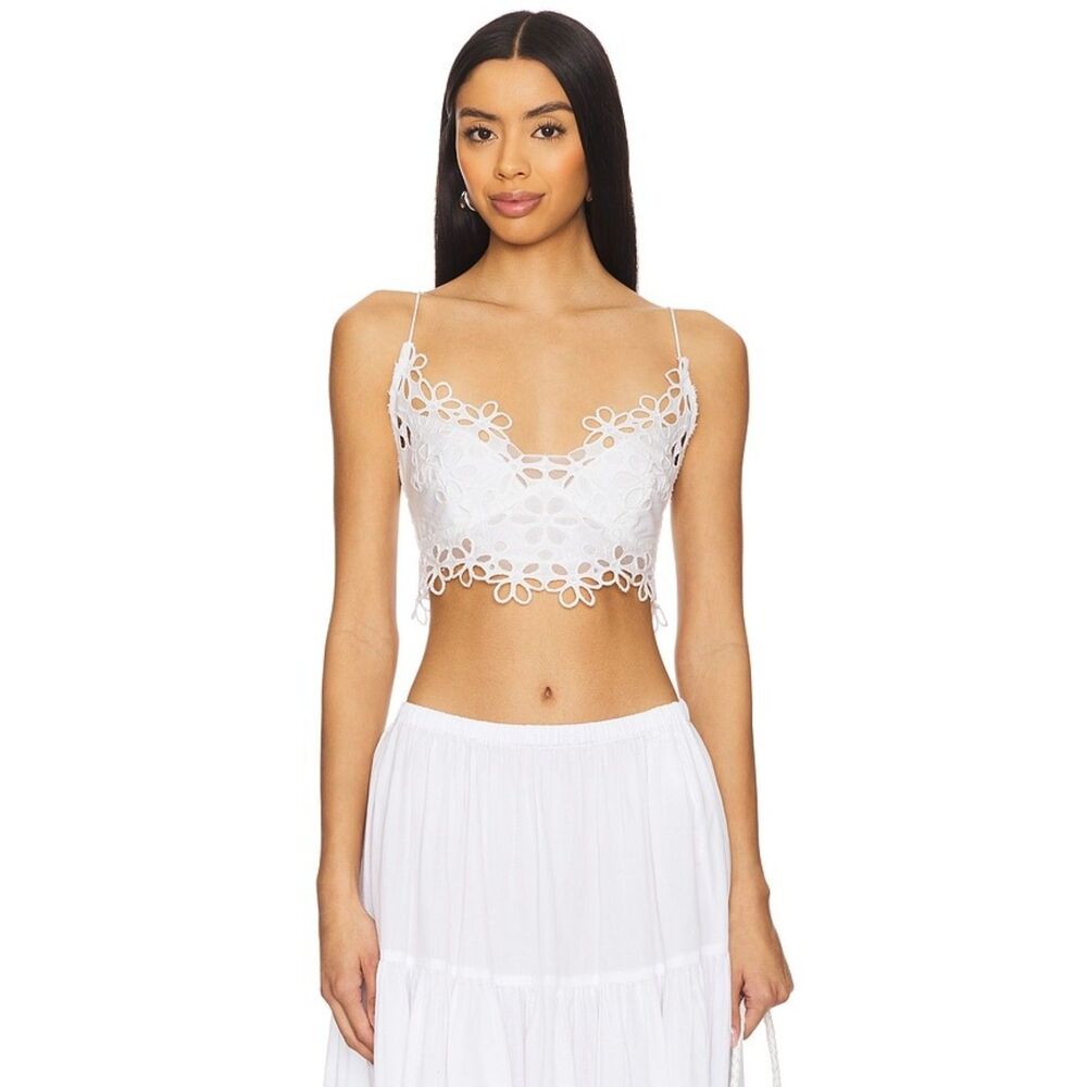 NWT Free People X Revolve Asteria Bralette in White Size Medium